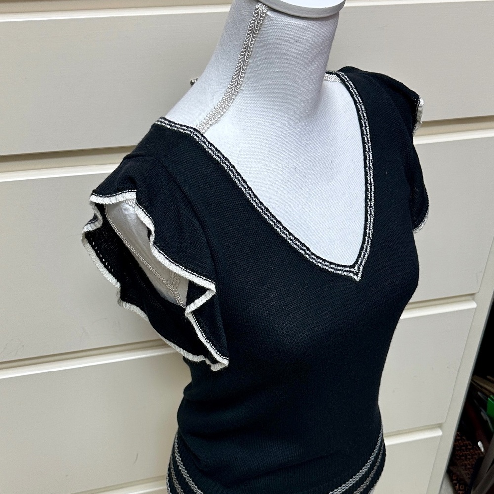 Splendid short sleeve black cashblend sweater XS - Picture 2 of 5